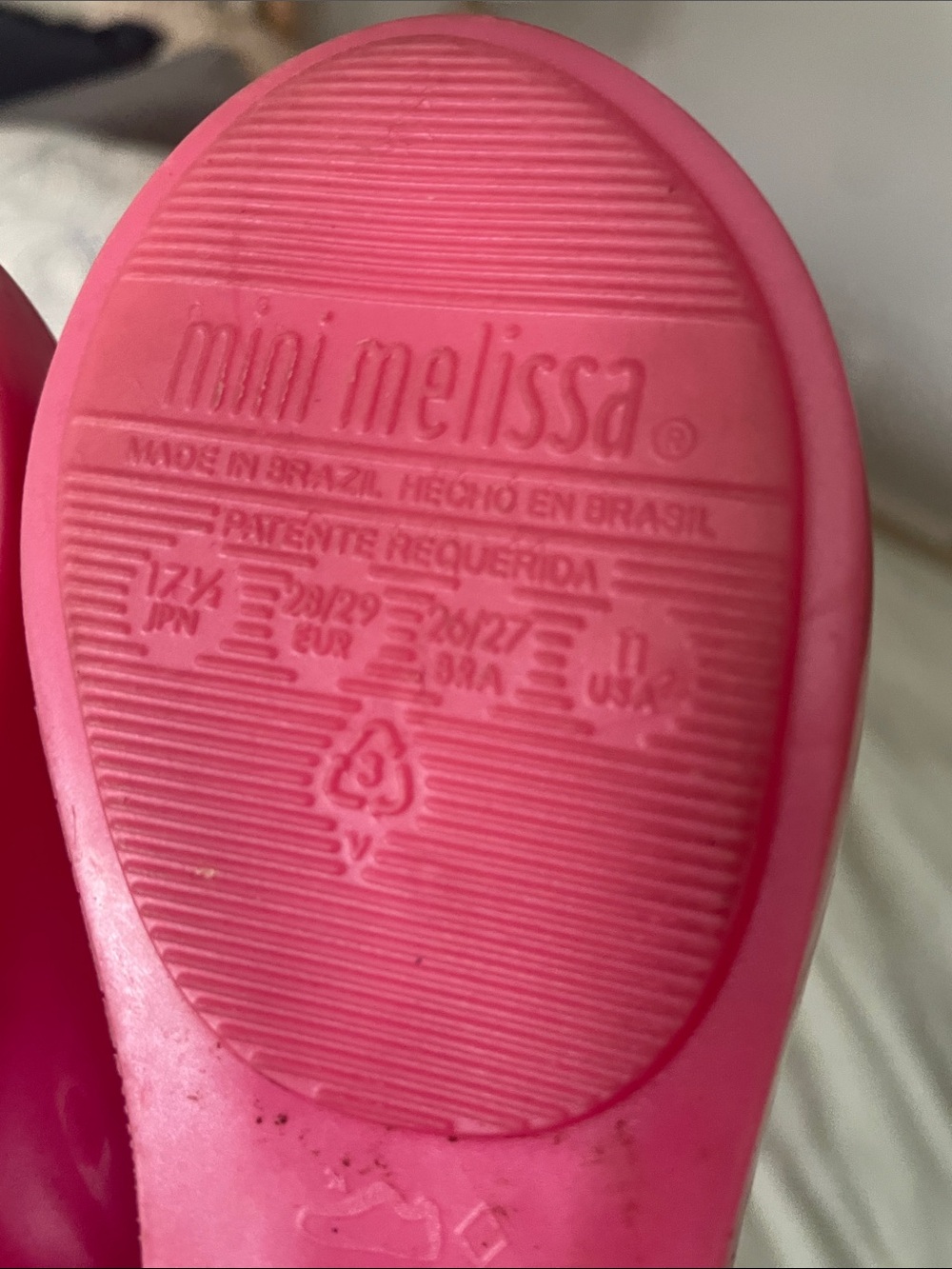 Mini Melissa Pink Jelly Mary Jane Shoes with Blue Shell Appliques Little Mermaid - Picture 3 of 4